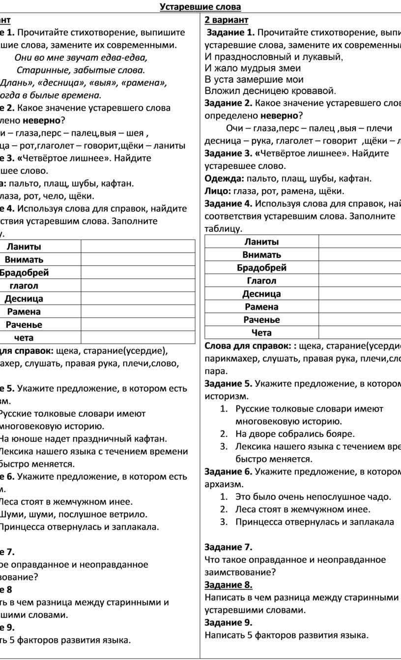 Контрольная работа 7 класс по родному русскому языку на тему 