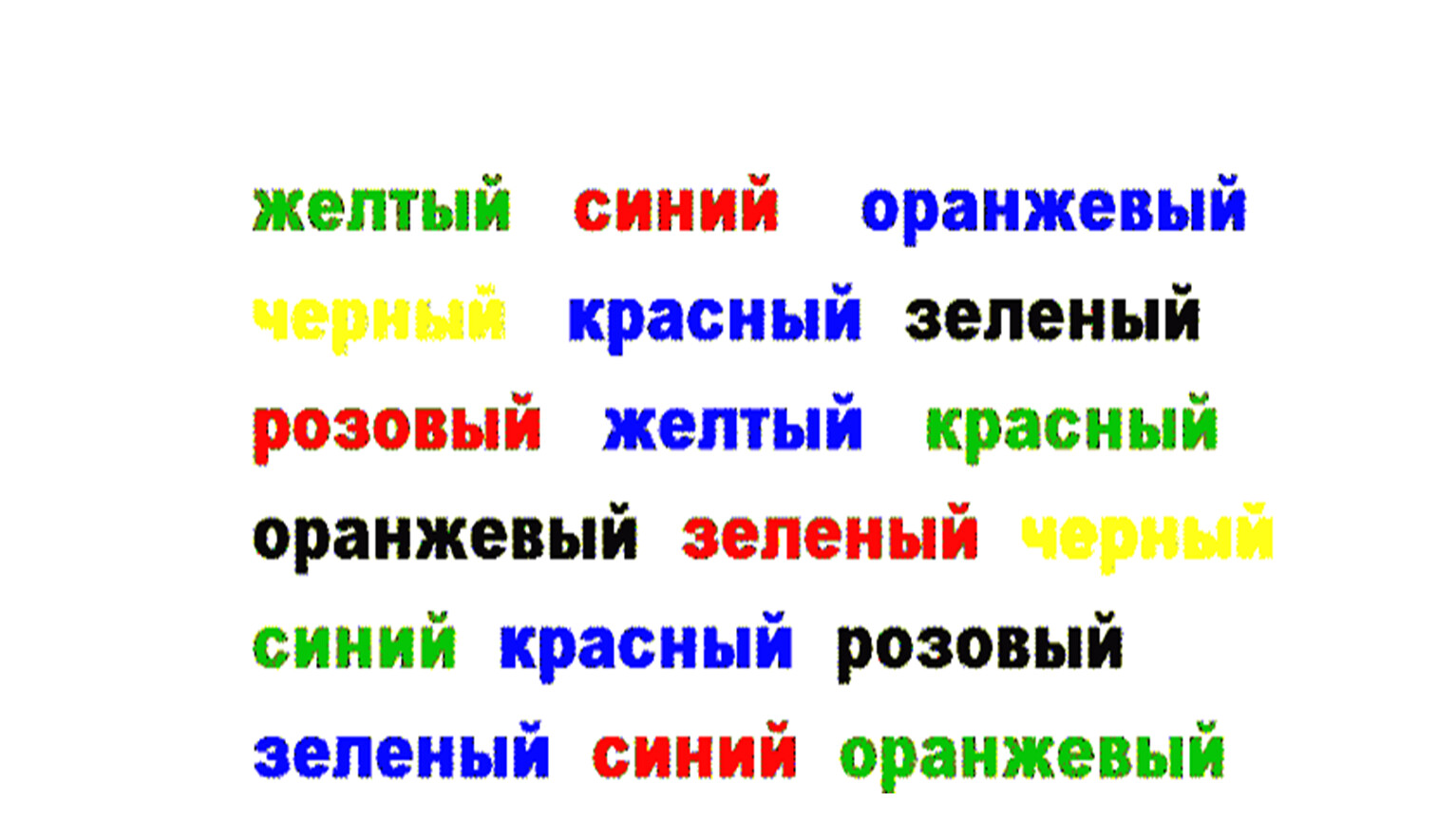 Черный цветок текст. Слова разных цветов. Слова разными цветами. Назови цвет слова. Красный синий желтый.