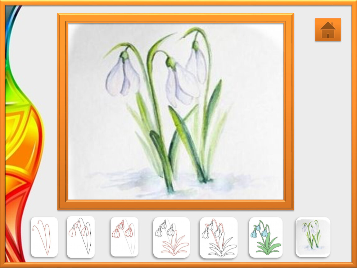 Нарисовать подснежник 1 класс. Рисование подснежники. Рисование весенних цветов. Рисование первые цветы. Поэтапное рисование подснежника.