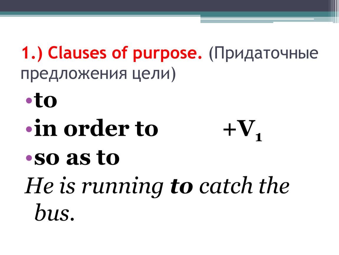 Clauses of purpose презентация