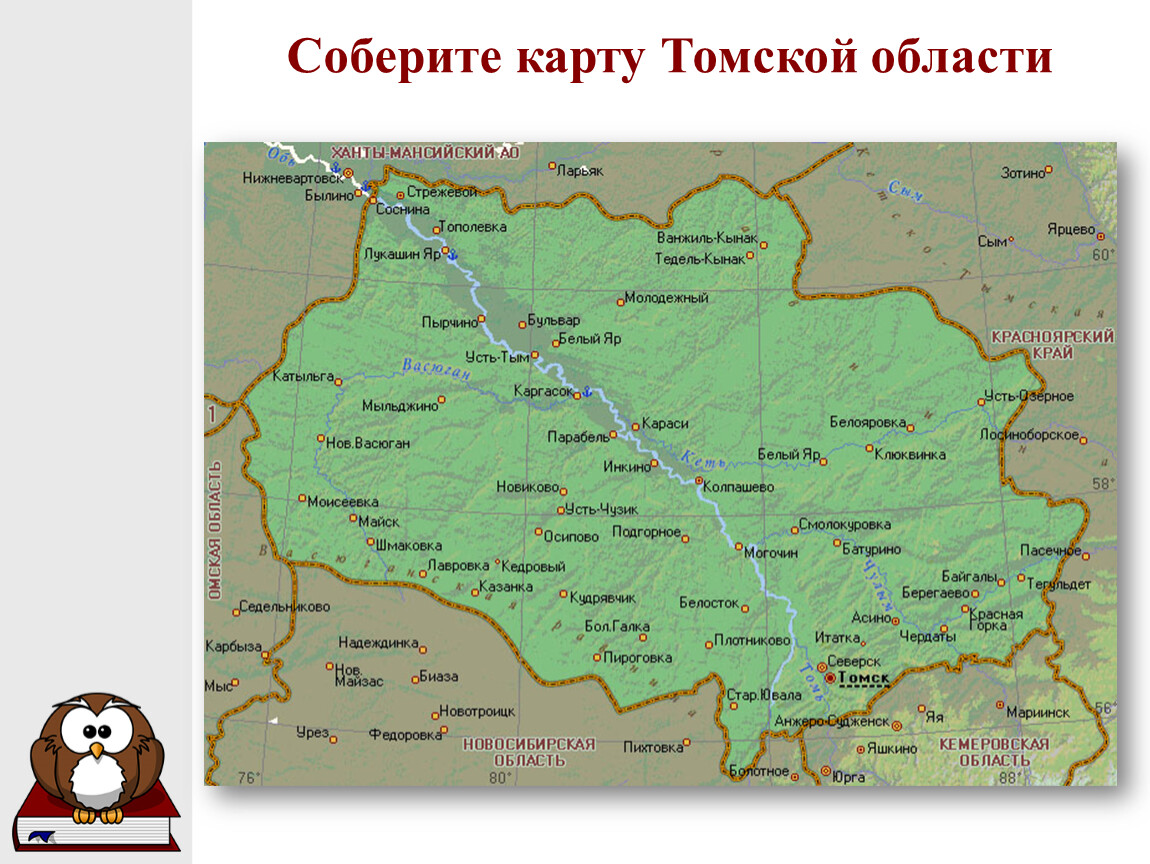 Карта томска рельеф