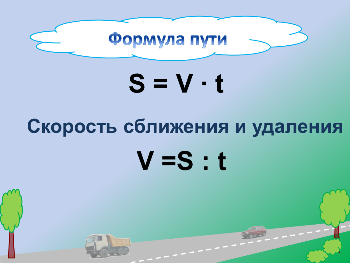 Формула нахождения пути скорости времени