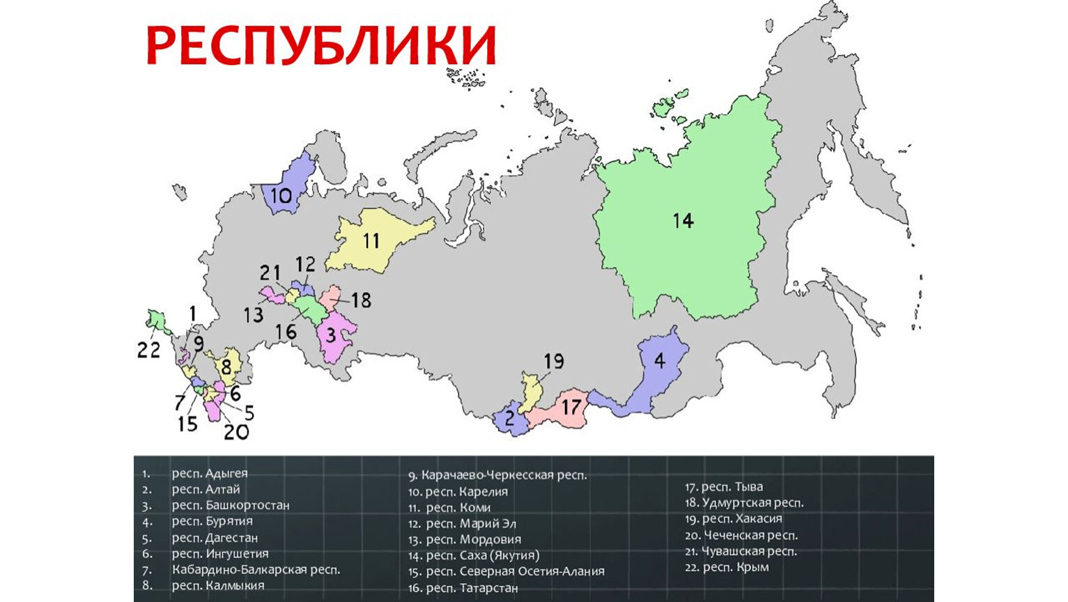 Где республики на карте. 22 Республики России. 22 Республики России на карте. Республики РФ на карте России. 22 Республики России и их столицы на карте.