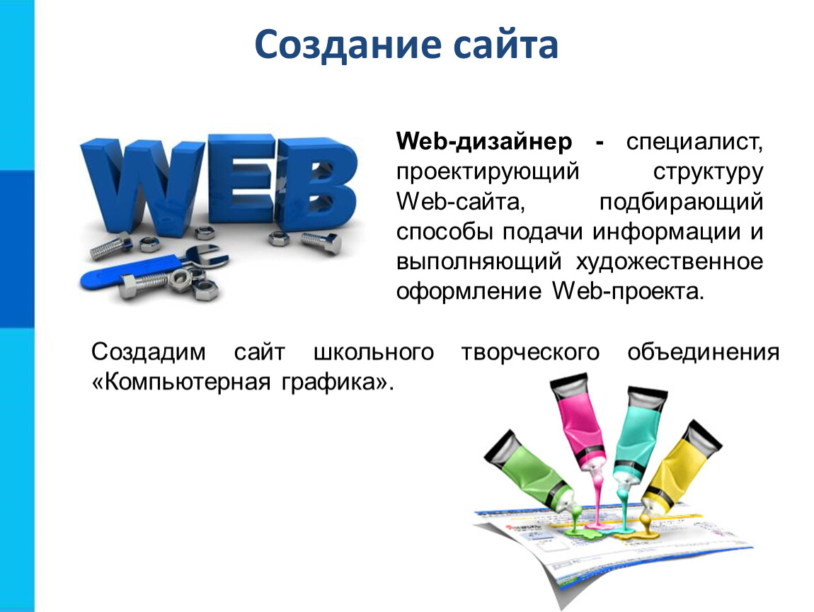 Создание сайта картинка для презентации