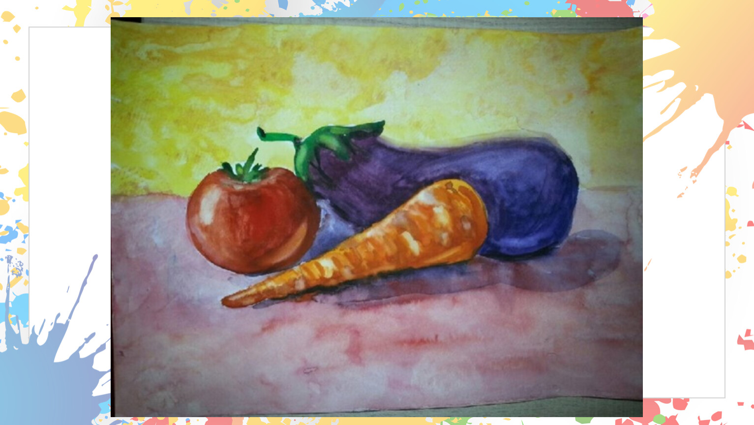Рисование натюрморта из фруктов и овощей