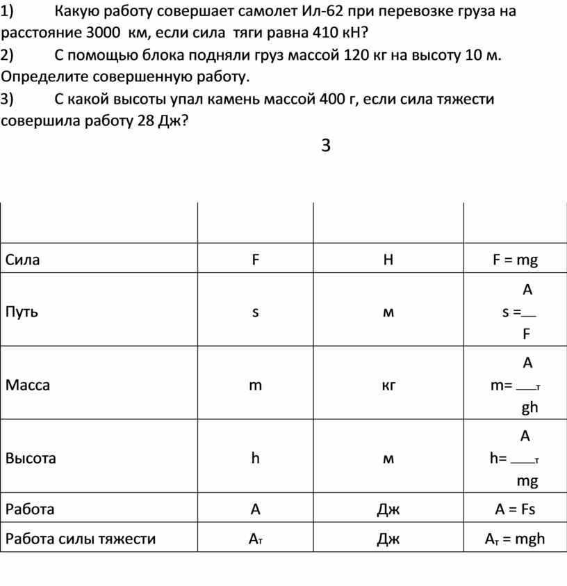 Какую работу совершает подъемный кран поднявший