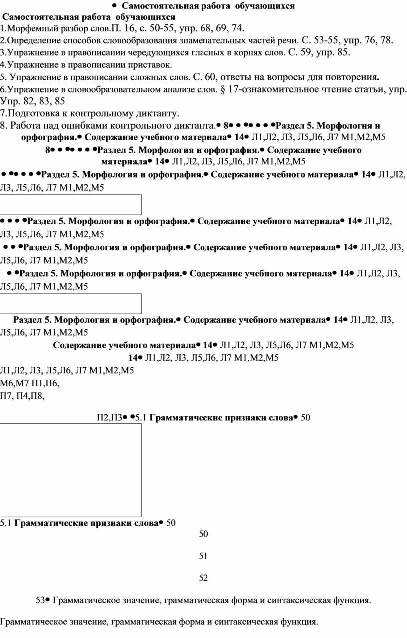 Рабочая программа по учебной дисциплине Русский язык