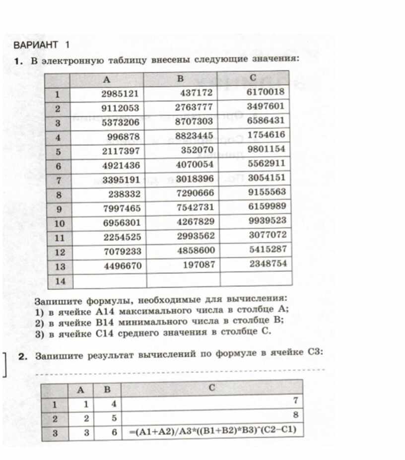 Запишите значения элементов. Ответы самостоятельной работы организация вычислений. Самостоятельная работа по информатике. Самостоятельная работа на вычисление. В электронную таблицу внесены следующие значения.