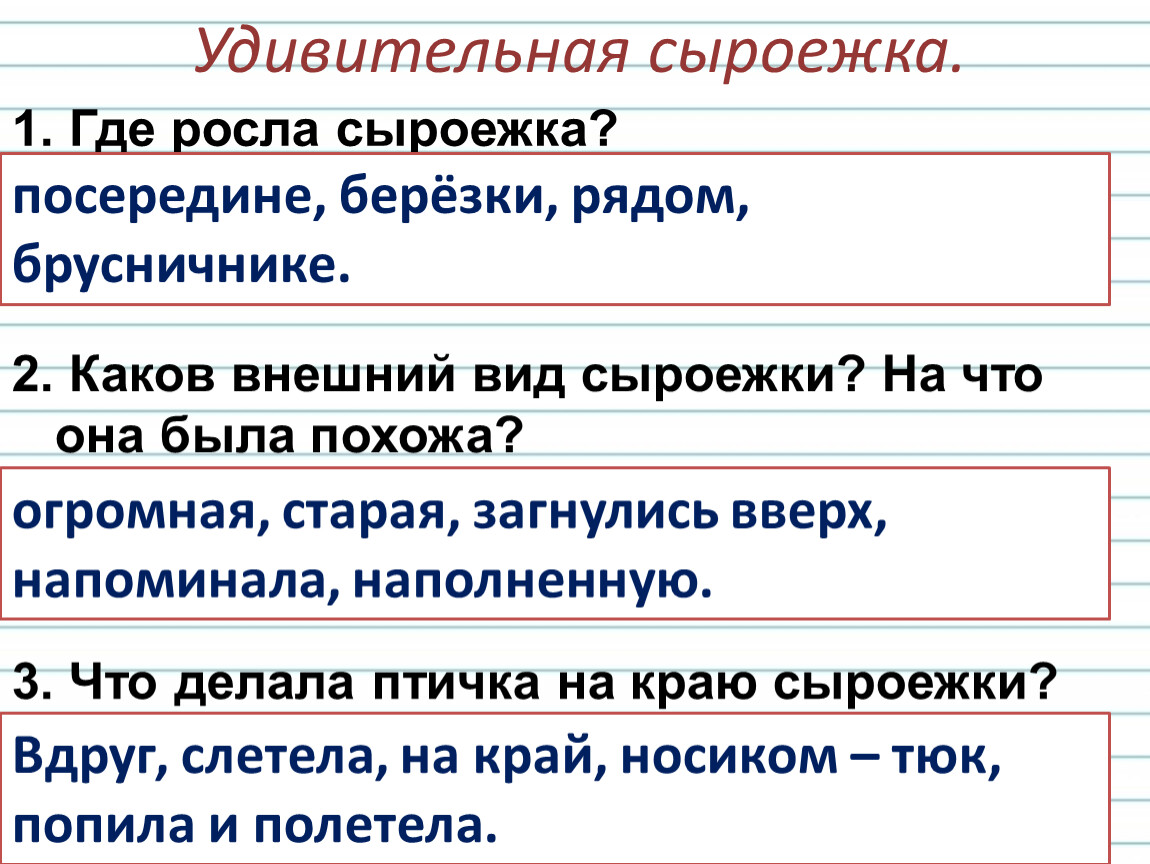 Изложение по коллективно составленному плану 3 класс