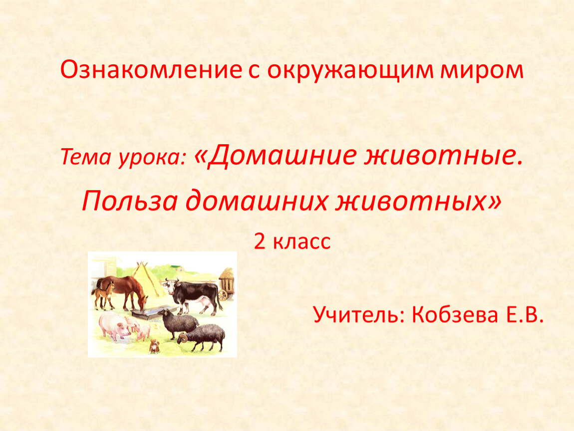 Содержание домашних животных 6 класс технология презентация