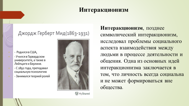 Основатель интеракционизма. Джордж МИД символический интеракционизм. Интеракционизм представители. Представители символического интеракционизма. Символический интеракционизм в социальной психологии.