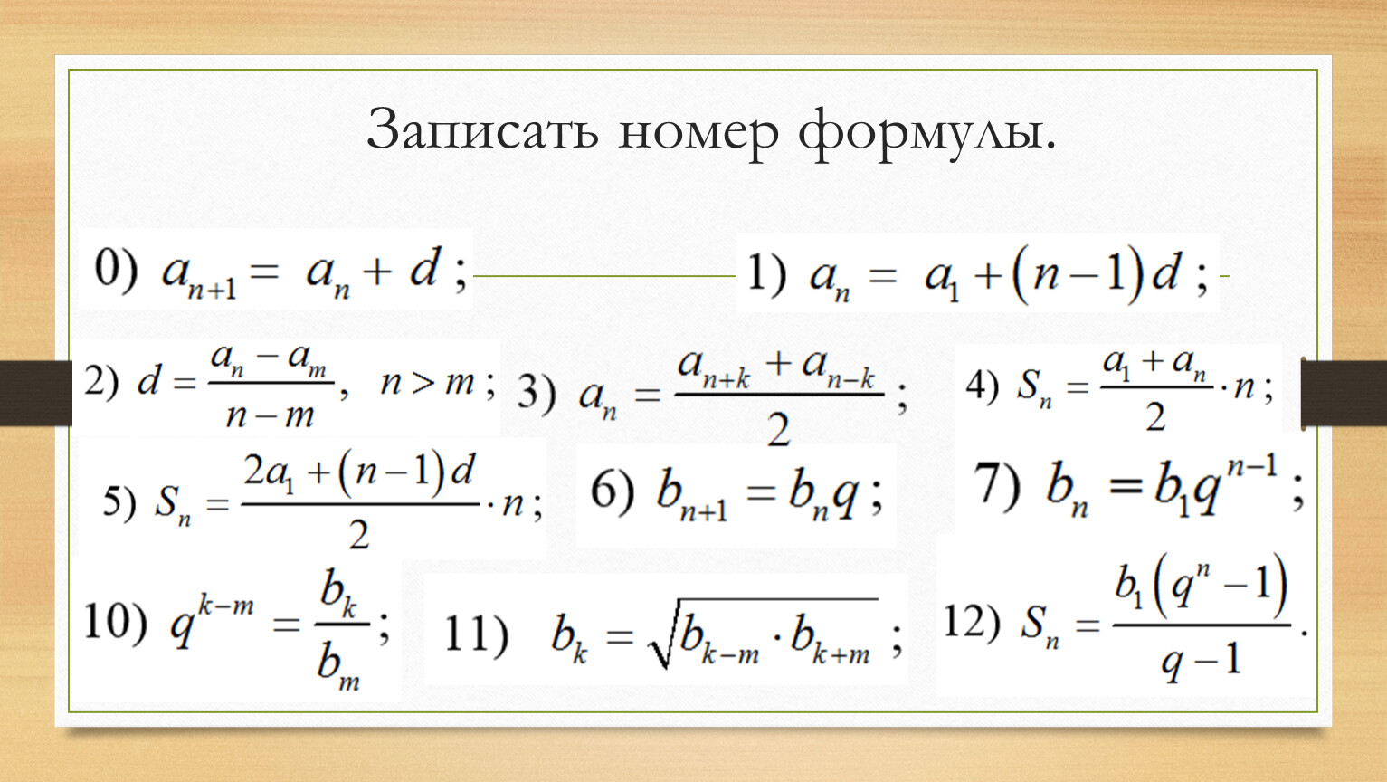 Формула номер 3. Геометрическая прогрессия. Номер формулы. Формулы арифметической и геометрической прогрессии. Формулы арифметической прогрессии и геометрической прогрессии.