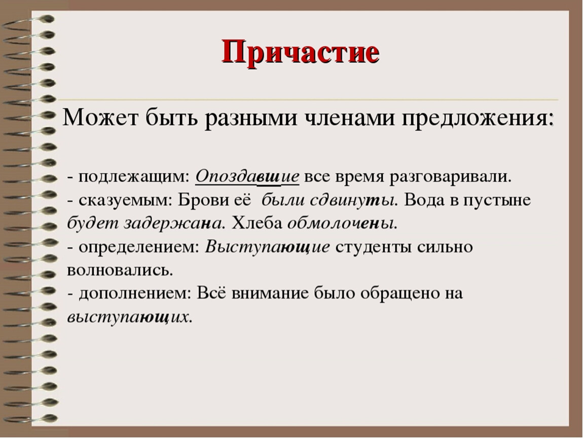 Бывать определенный. Причастие член предложения. Чем является Причастие в предложении. Причастие как член предложения. Причастие как сказуемое.