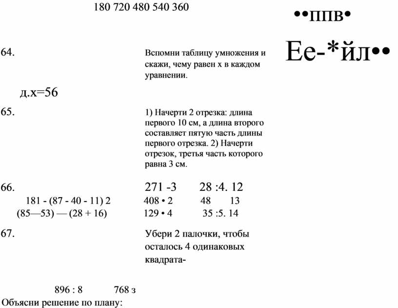 Вспомни таблицу