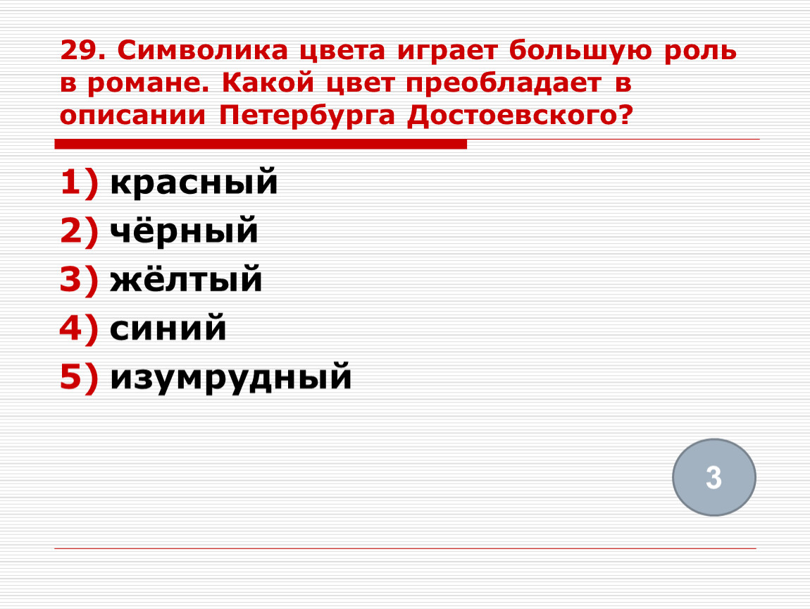 Тест по роману Ф.М.Достоевского 