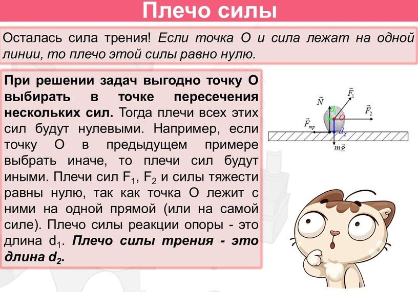 Согласно приведенному рисунку плечом силы р относительно оси вращения рычага является отрезок