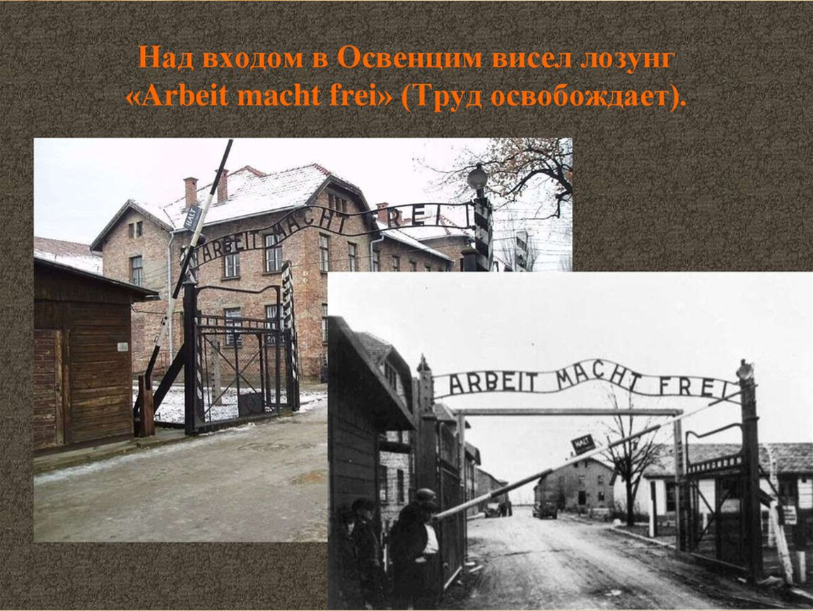 Освенцим перевод. Арбайт Махт Фрай Освенцим. Ворота концлагеря Освенцим. Аушвиц труд освобождает. Труд освобождает Освенцим.