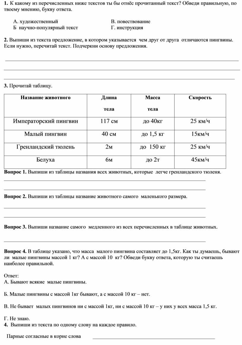 Комплексная контрольная работа 4 класс+ключи+ бланк анализа