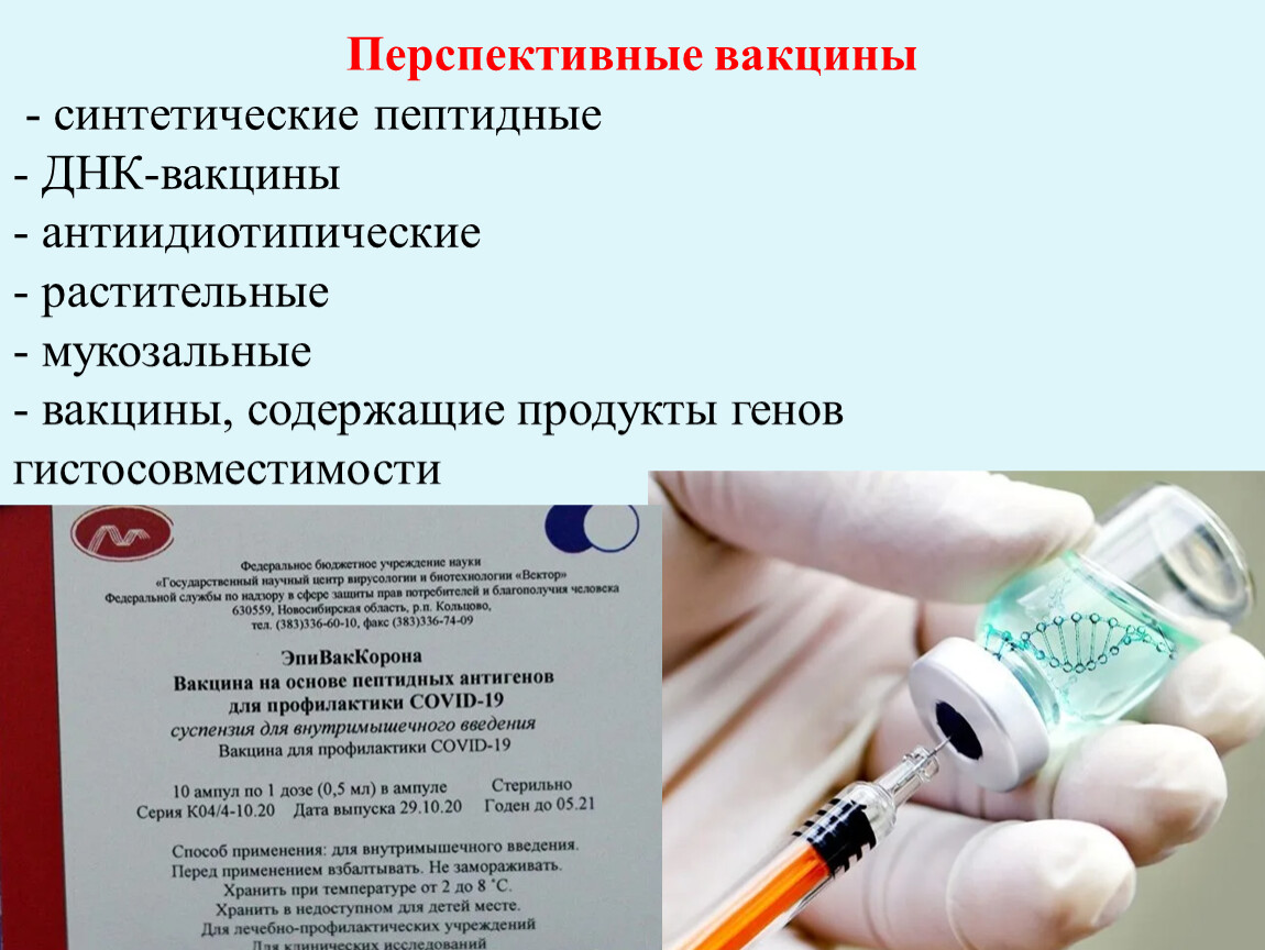 Перспективные вакцины - синтетические пептидные -