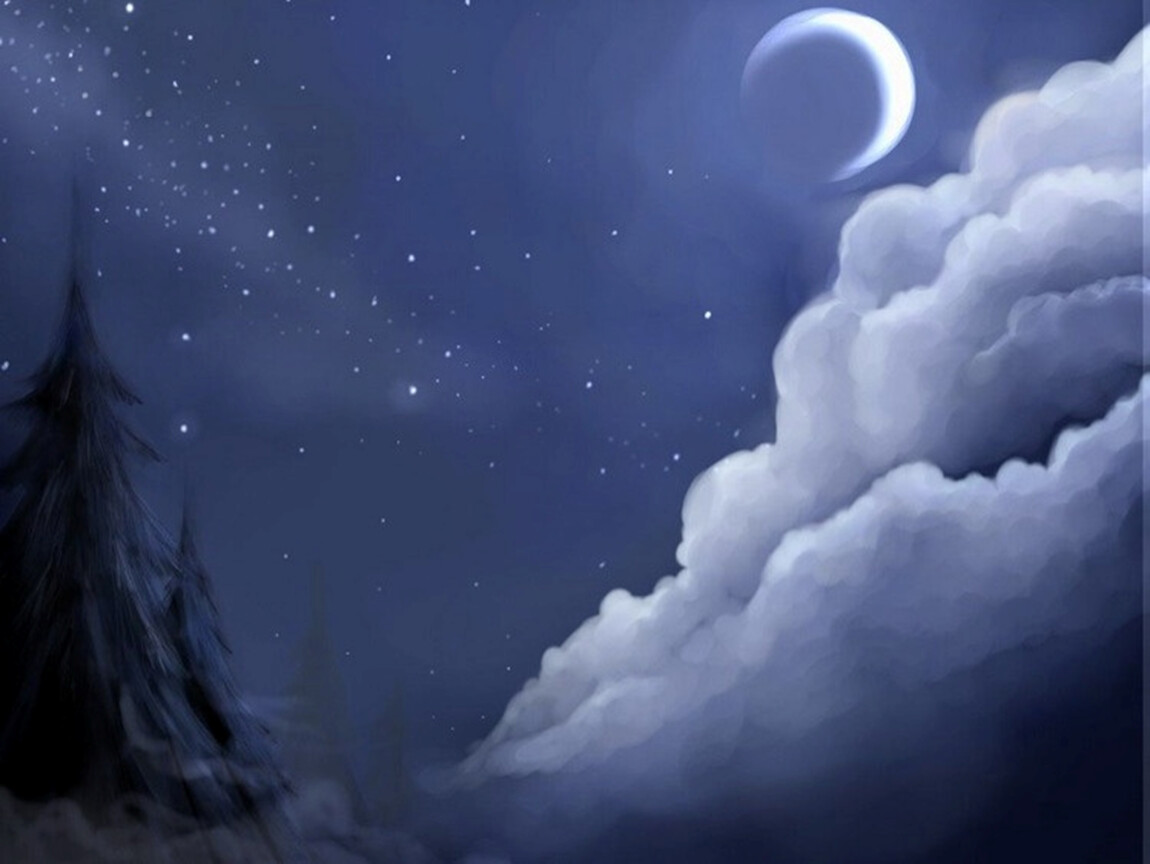 Сказочная Луна в облаках