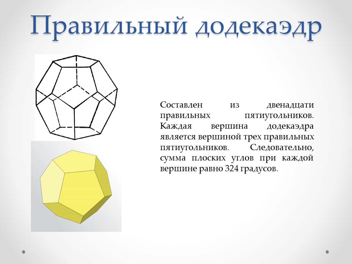 Геометрия многогранников проект. Многогранник это в геометрии. Додекаэдр сумма плоских углов при вершине. Гексаэдр геометрия.