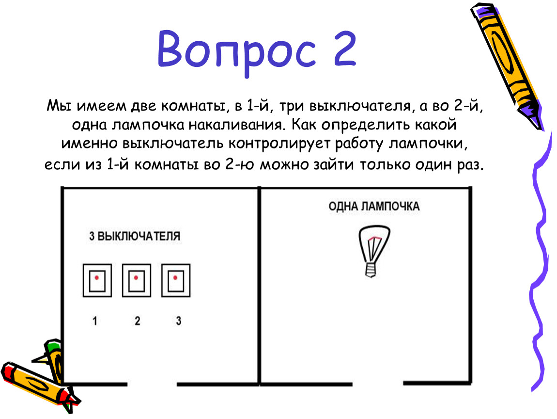 Загадка в комнате три лампочки