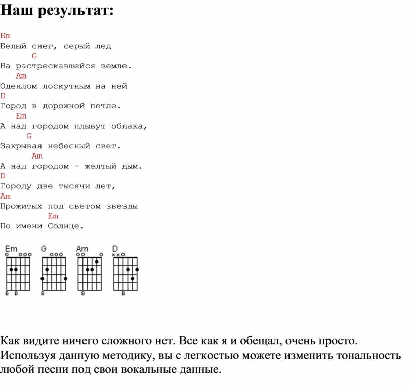 Белый снег серый лед аккорды для гитары для начинающих с картинками