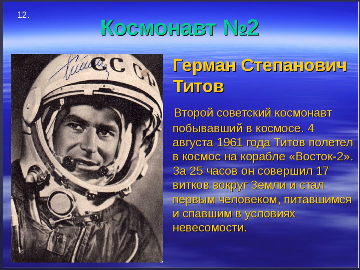 Первый советский космонавт полетевший в космос. Титов полет в космос. Первые космонавты Титов.
