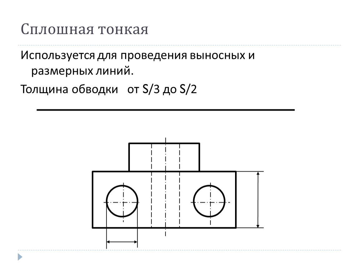 Выносная линия на чертеже. Линия для выносных и размерных линий. Тип линии, используемый для размерных и выносных линий, - сплошная .... Какой толщины должны быть выносные и размерные линии. Сплошная тонкая Размерная линия.