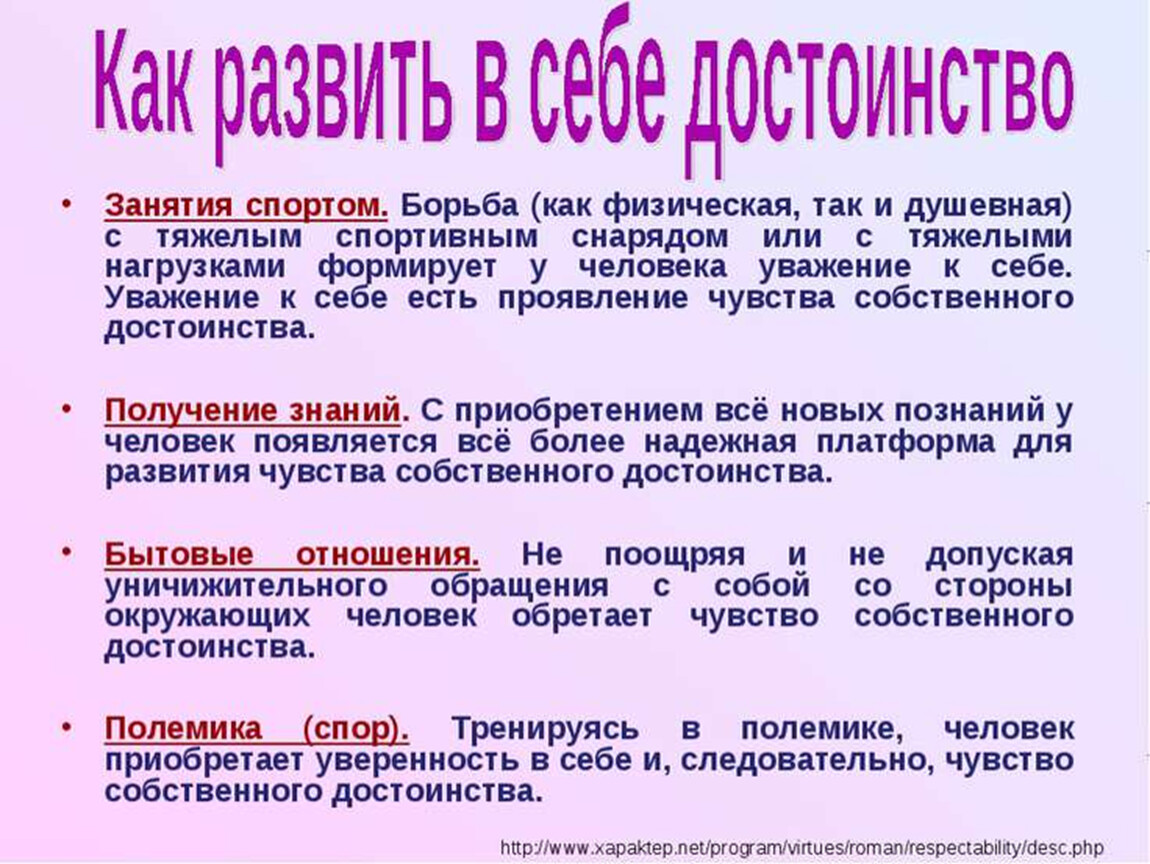 Честь и достоинство презентация