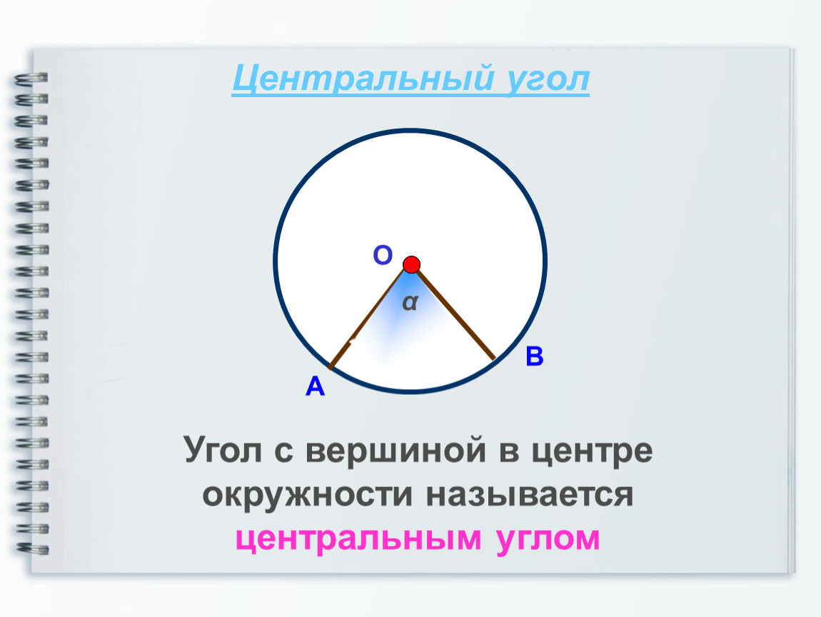 Картинка центральный угол окружности