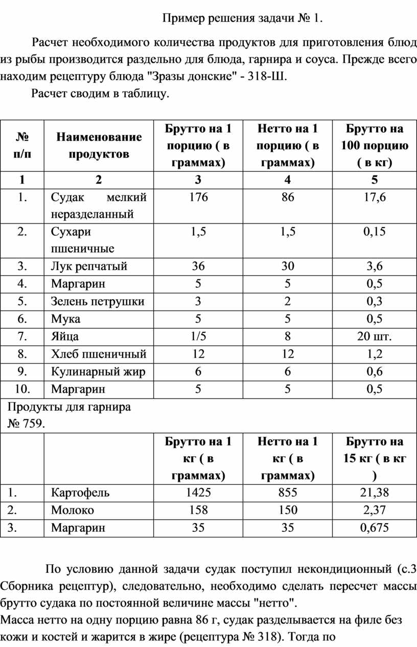 Сборник задач по профессии 19.01.17