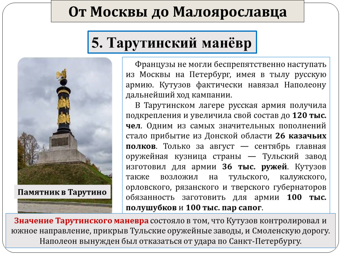 Малоярославец москва. Тарутино 1812 года кратко. Тарутинский бой ход кратко. Отечественная война 1812 года