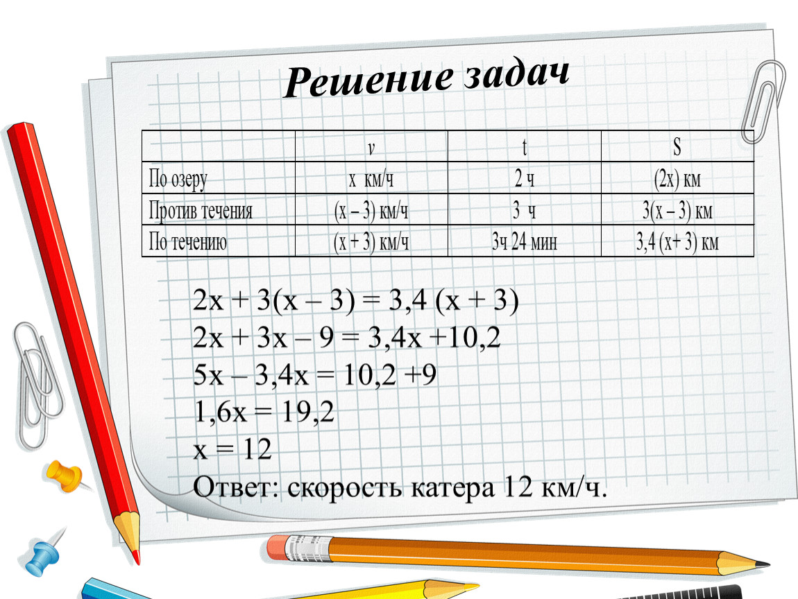 11. Решение текстовых задач с помощью уравнений