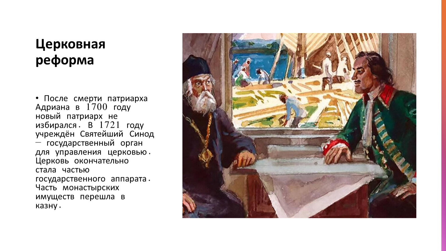 Церковная реформа После смерти патриарха