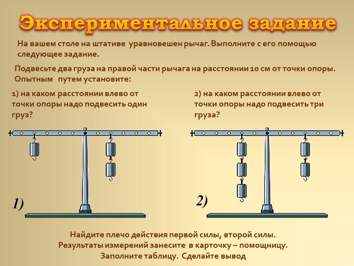 Груз какой массы надо подвесить в точке в см рисунок чтобы рычаг уравновесился