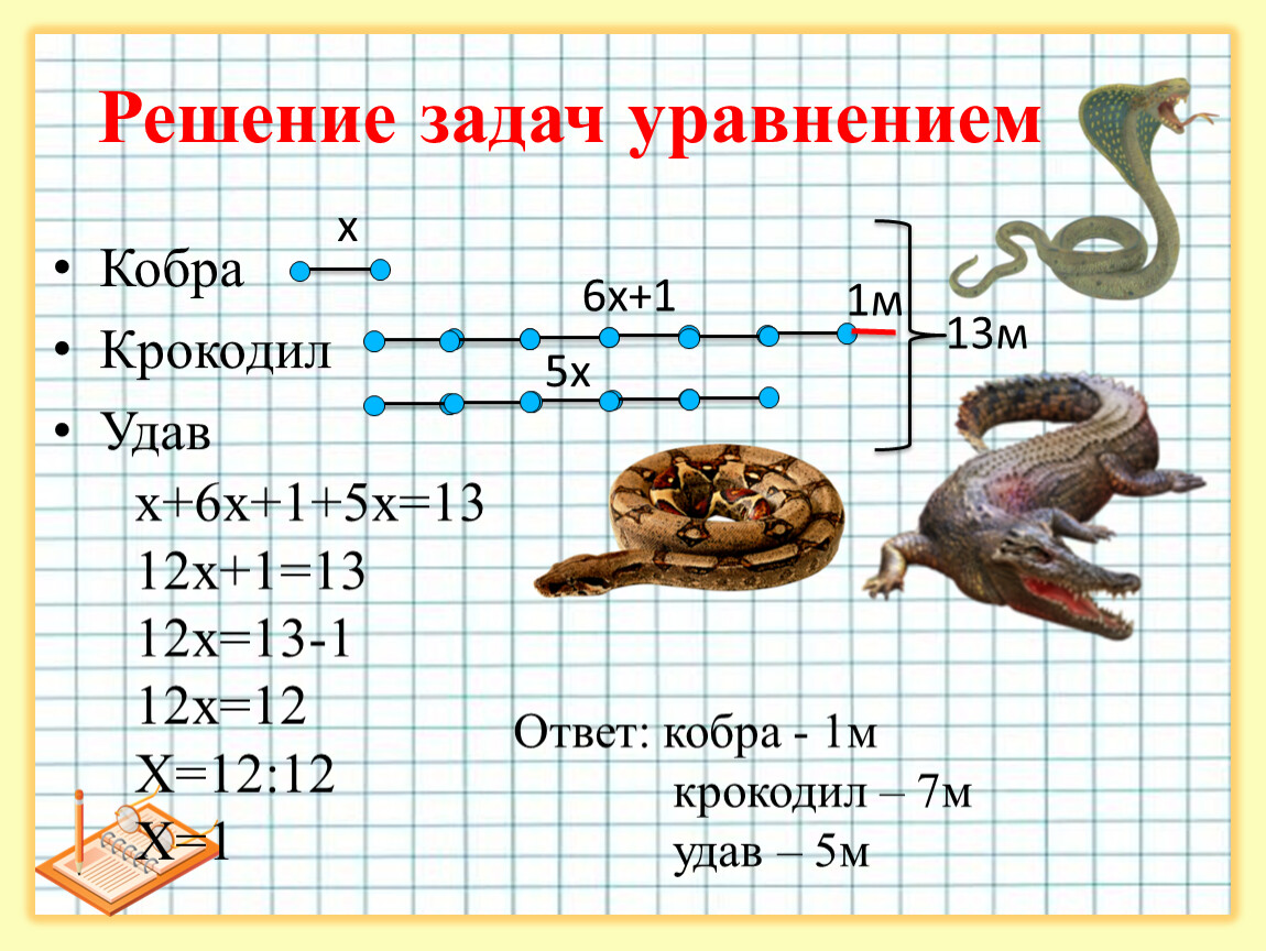 Решение задач уравнением 5 класс. Задачи с уравнения и про животных. Рио задания уравнения. Вопрос что бы был ответ Кобра город.