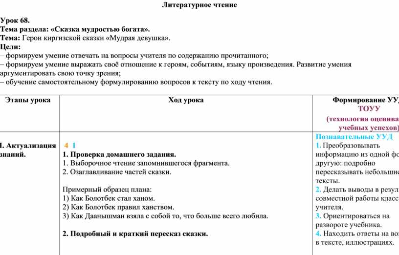 План к сказке мудрая девушка