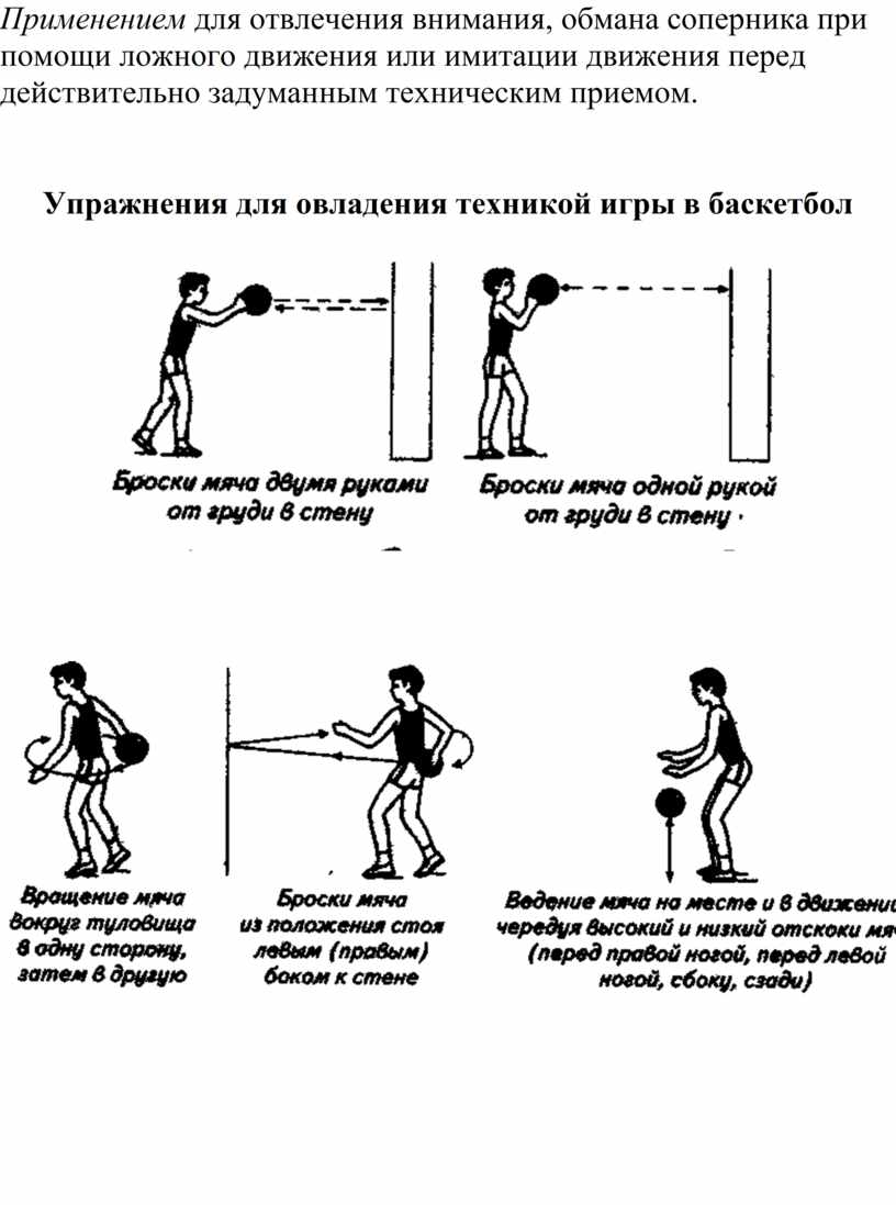 Базовые элементы техники баскетбола