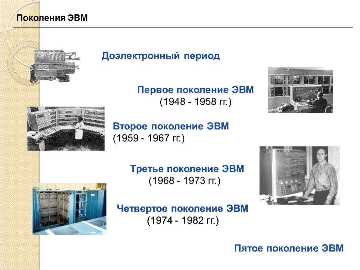 Развитие вычислительной техники. Классы ЭВМ