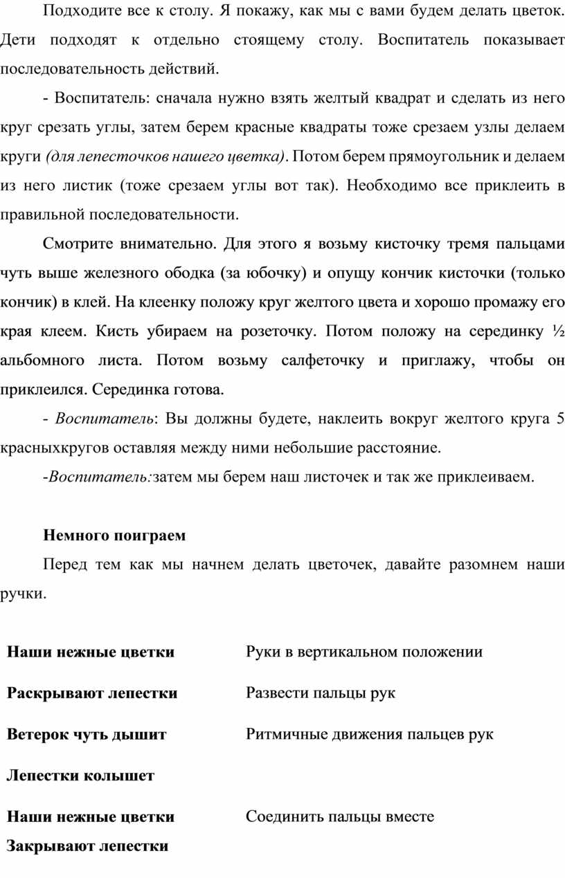 Подходите все к столу. Я покажу, как мы с вами будем делать цветок
