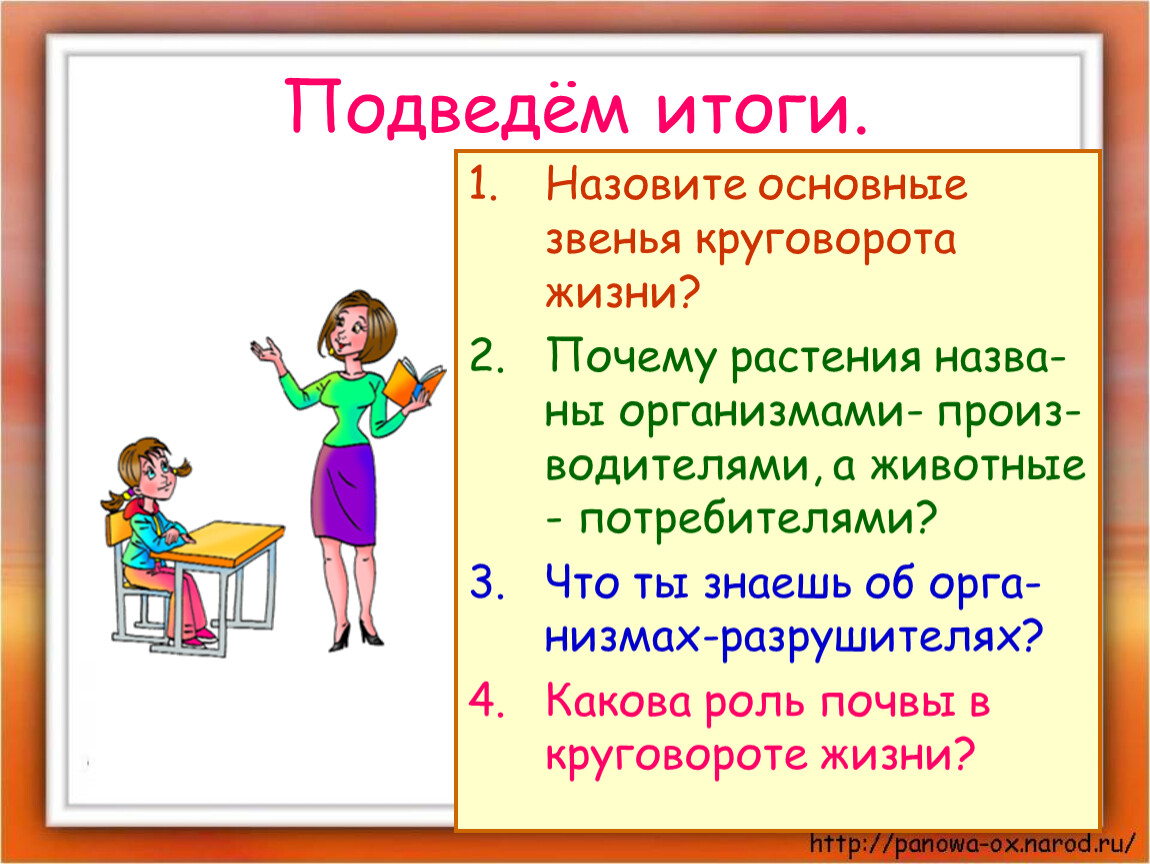 Назван главный. Назовите основные. Окружающий мир 3 класс 3 звена ,потребители. Какова роль растений в круговороте жизни тест 3. Подведем итоги связь важное звено.