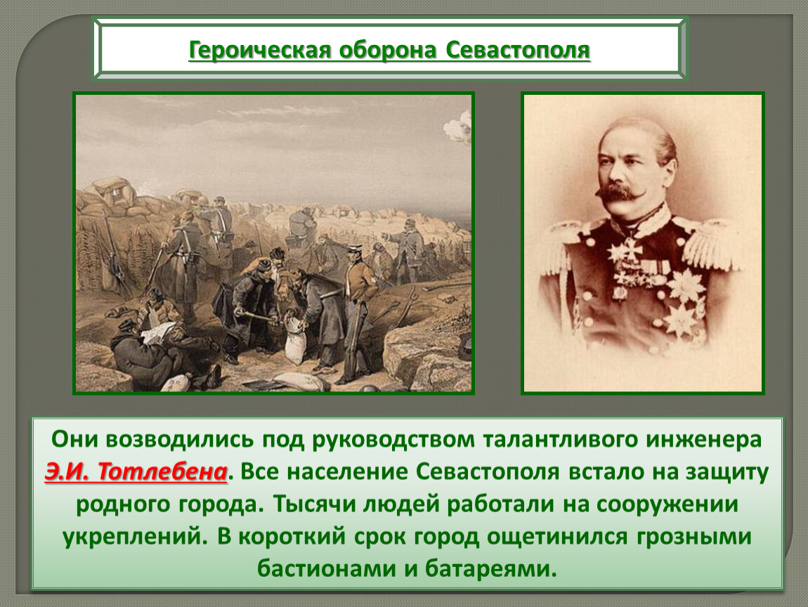 Оборона севастополя осуществлялась под руководством адмирала. Крымская война 1853-1856 г.оборона Севастополя. Героическая оборона Севастополя 1853–1856 гг.. Тотлебен Эдуард Иванович оборона Севастополя. Крымская война 1853-1856 презентация.