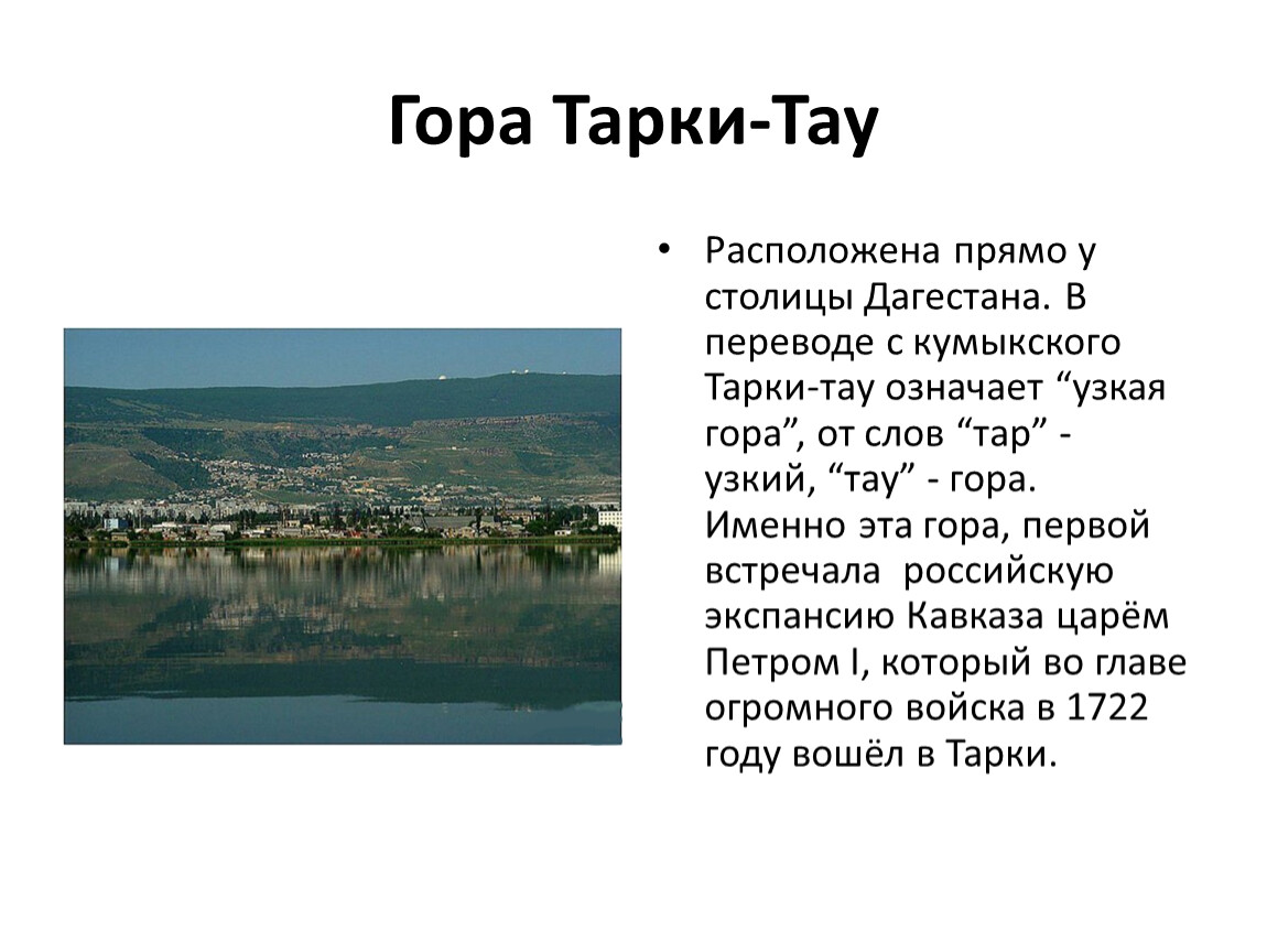 Вид на гору Тарки Тау со спутника