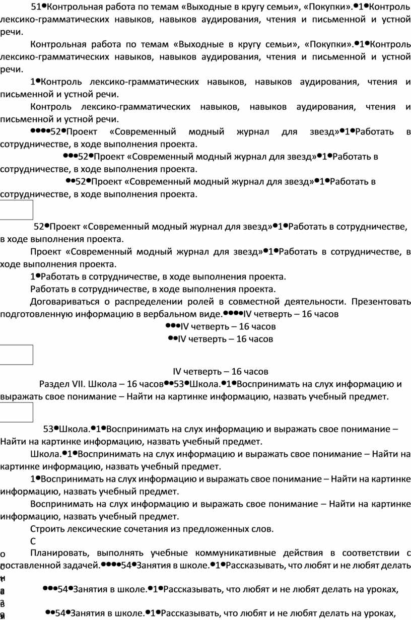 Контрольная работа по темам «Выходные в кругу семьи», «Покупки»