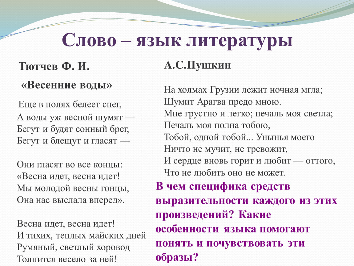 Стихотворение лежит ночная мгла. Арагва Пушкин. Тютчев весенние воды читать. Пушкин шумит Арагва предо мною. Тютчев весенние воды текст.