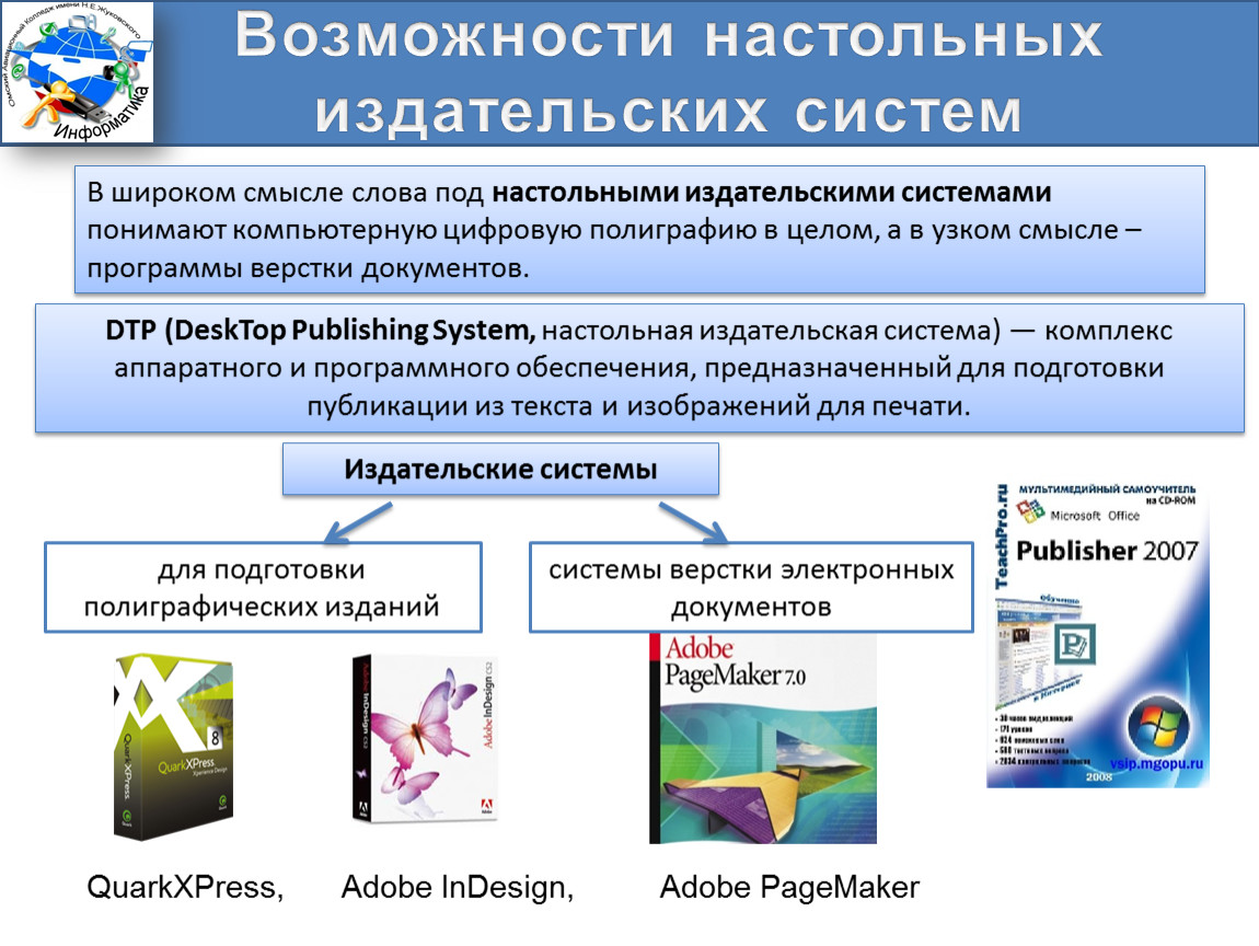 Презентация издательские системы