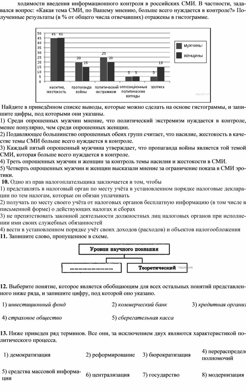 Промежуточная аттестация по обществознанию (11 класс, базовый уровень)