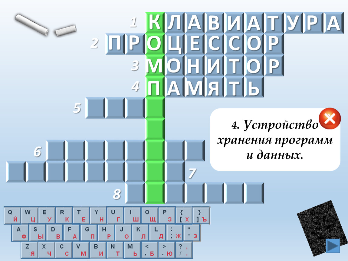 Предназначена для длительного хранения программ и данных не имеет прямой связи с процессором