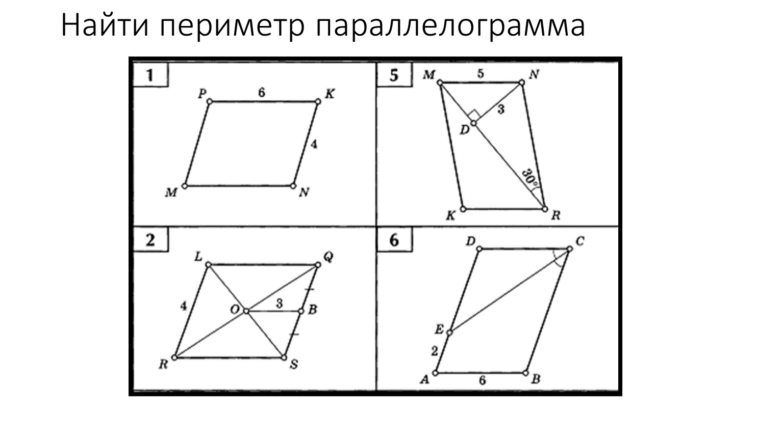 Геометрия 8 класс Найдите периметр параллелограмма